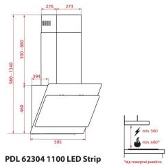 Вытяжка кухонная Weilor PDL 62304 WH 1100 LED Strip Фото 11