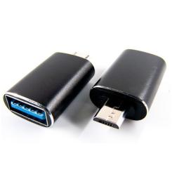 Переходник Dengos OTG USB 2.0 AF to Micro 5P black Фото 3