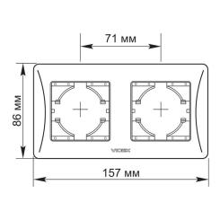 Рамка Videx BINERA кремовая 2 поста Фото 1