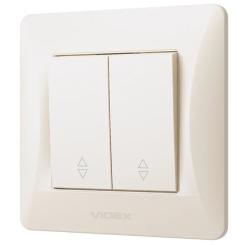 Переключатель Videx BINERA 2кл проходной кремовый Фото