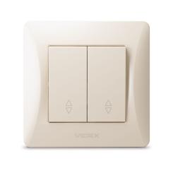Переключатель Videx BINERA 2кл проходной кремовый Фото 1