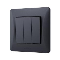 Выключатель Videx BINERA 3кл черный графит Фото