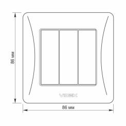 Выключатель Videx BINERA 3кл черный графит Фото 4