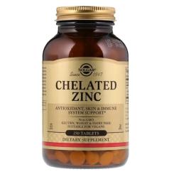 Минералы Solgar Цинк Хелат, Chelated Zinc, 250 таблеток Фото