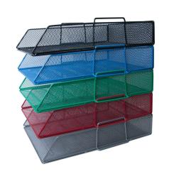 Лоток для бумаг Buromax горизонтальный, металлический, черный Фото 1