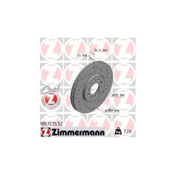 Тормозной диск ZIMMERMANN 100.1235.52 Фото