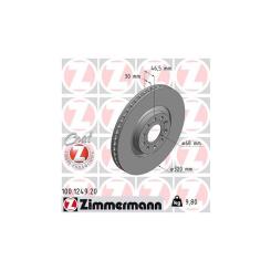 Тормозной диск ZIMMERMANN 100.1249.20 Фото