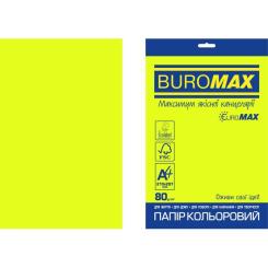 Бумага Buromax А4, 80g, NEON yellow, 20sh, EUROMAX Фото