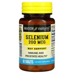 Минералы Mason Natural Селен 200 мкг, Selenium, 60 таблеток Фото