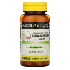 Травы Mason Natural Ашваганда 500 мг, Ashwagandha, 60 капсул Фото