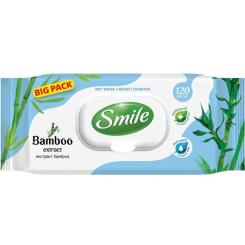 Влажные салфетки Smile с экстрактом бамбука 120 шт. Фото