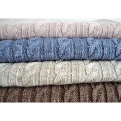 Плед Прованс Soft косы Синий меланж 220х240 см Фото 3