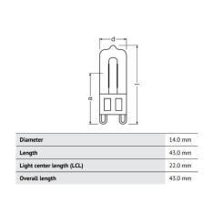 Лампочка Osram LEDVANCE HALOPIN ECO 33W/460Lm/2700K G9 Фото 2