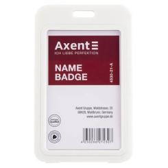 Бейдж Axent вертикальный, PP, 50х85мм, белый Фото