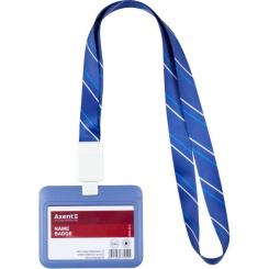 Бейдж Axent слайдер горизонтальный, 85х54мм, дымчатый синий Фото 3