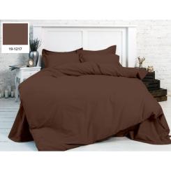 Простынь MirSon Бязь Premium 19-1217 Chocolate Perla 150х220 см Фото