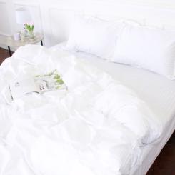 Постельное белье MirSon Satin Stripe 30-0001 White 175х210 двоспальный Фото 1