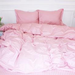 Постельное белье MirSon Satin Stripe 30-0007 Pink 2х143х210 сімейний Фото