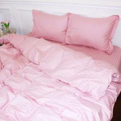 Постельное белье MirSon Satin Stripe 30-0007 Pink 2х143х210 сімейний Фото 1