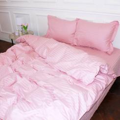 Постельное белье MirSon Satin Stripe 30-0007 Pink 2х143х210 сімейний Фото 2