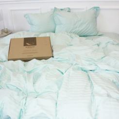 Постельное белье MirSon Satin Stripe 30-0013 Azure 110х140 детский Фото 1