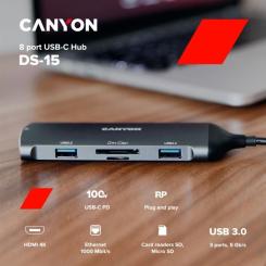 Порт-репликатор Canyon 8-in-1 USB-C Фото 2