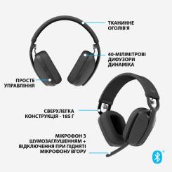 Наушники Logitech Zone Vibe 100 Wireless Graphite Фото 5