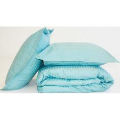 Постельное белье MirSon SatinStripe 30-0015GreenWave 200х220 Євро Фото 7
