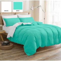 Постельное белье MirSon Бязь Premium White-Mint 110х140 Фото