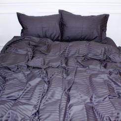 Пододеяльник MirSon Satin Stripe 30-0012 Dark Gray 175х210 см Фото