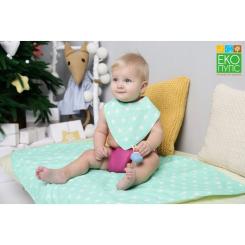Слюнявчик Еко Пупс Eco Cotton бандана 21x30 (ментол, зірочки) Фото 2