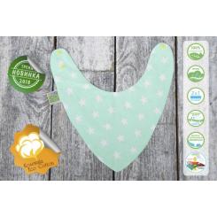 Слюнявчик Еко Пупс Eco Cotton бандана 21x30 (ментол, зірочки) Фото 5