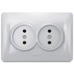 Розетка Videx BINERA 2ая серебр Фото