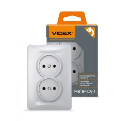 Розетка Videx BINERA 2ая серебр Фото 3