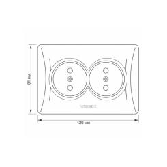 Розетка Videx BINERA 2ая серебр Фото 5