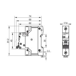 Автоматический выключатель Videx RS6 RESIST 1п 32А 6кА С Фото 3
