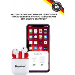 Наушники BeatBox PODS AIR 2 Wireless Charging White-Red Фото 2