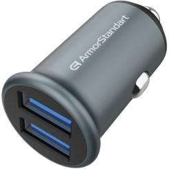 Зарядное устройство Armorstandart Car 2xUSB QC3.0 Grey Фото