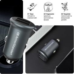 Зарядное устройство Armorstandart Car 2xUSB QC3.0 Grey Фото 3