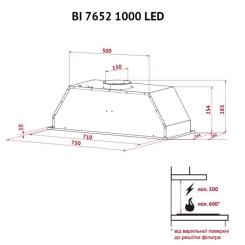 Вытяжка кухонная Perfelli BI 7652 I 1000 LED Фото 11