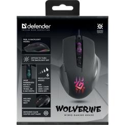 Мышка Defender Wolverine GM-700L RGB USB Black Фото 6
