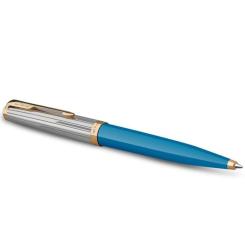 Ручка шариковая Parker 51 Premium Turquoise GT BP Фото 1