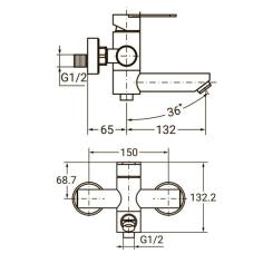 Смеситель AQUATICA HT-2C171P Фото 2