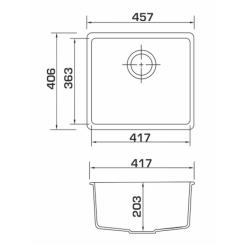 Мойка кухонная GRANADO Under top black shine Фото 5