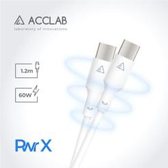 Дата кабель ACCLAB USB-C to USB-C 1.2m PwrX 60W Фото 2