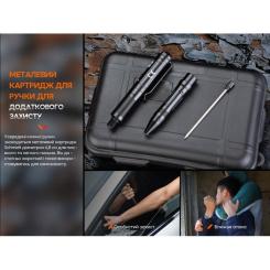 Тактическая ручка Fenix T6 з ліхтариком Black Фото 9