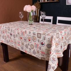 Скатерть MirSon Рогожа №218 Cream Services 130x220 см Фото