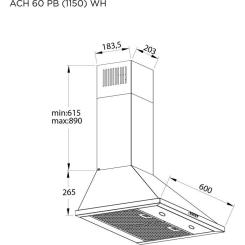 Вытяжка кухонная Pyramida ACH 60 PB (1150) WH Фото 6