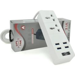 Сетевой фильтр питания Voltronic TВ-Т07, 2роз, 4*USB White Фото 1