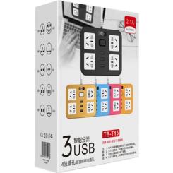 Сетевой фильтр питания Voltronic TВ-Т15, 4роз, 3*USB Blue Фото 1